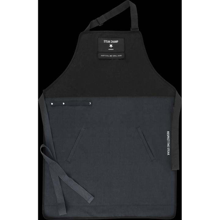 Immagine prodotto Steakchamp Grembiule da cucina 2 tasche con velcro per l'etichettatura (Taglia unica)
