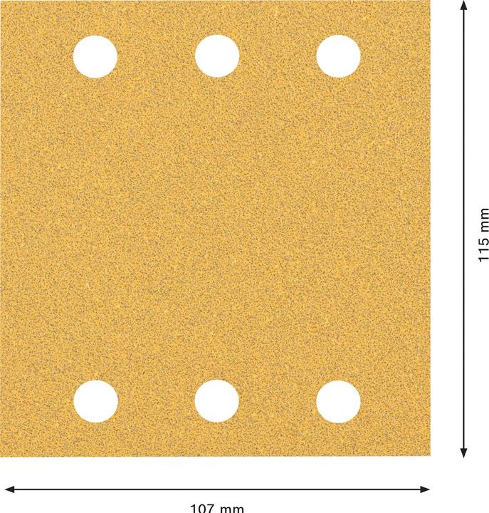 Produktbild Bosch Professional Zubehör EXPERT C470 Schleifpapier mit 6 Löchern für Schwingschleifer, 115 x 107 mm, G 60, 10-tlg. (60)