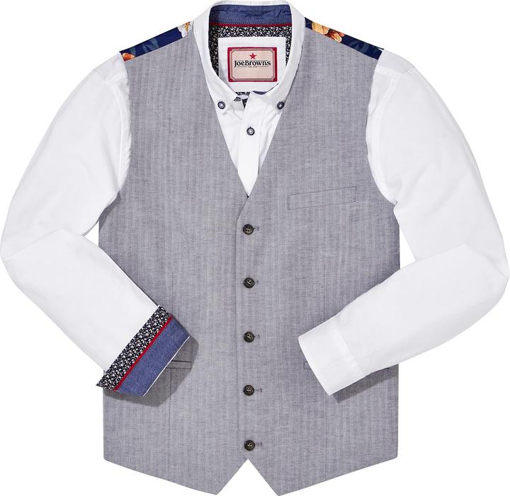Actual product image Joe Browns Herringbone Linen Blend Waistcoat (56)