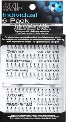 Ardell SET Individual Combo Pack zestaw 56 kępek rzęs Black x6 (Künstliche Wimpern)
