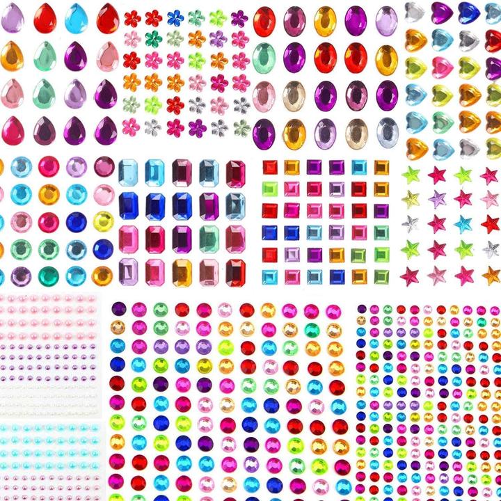 I Am Creative 3D Sticker im Edelstein Look Selbstklebende Perlen