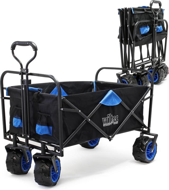 Wiltec Toboli Faltbarer Bollerwagen mit breiten Rädern Faltbollerwagen Strand Offroad