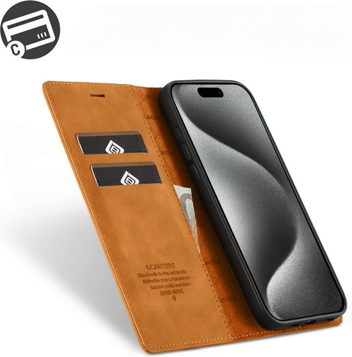 Actual product image LC.Imeeke iPhone 16 Pro - Flip Case Vintage (Apple iPhone 16 Pro)