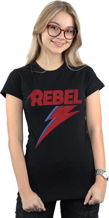 Actual product image David Bowie Womens/Ladies Distressed Rebel Cotton T-Shirt (L)