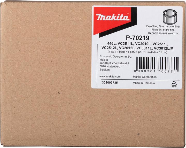 Actual product image Makita Hauptfilter P-70219