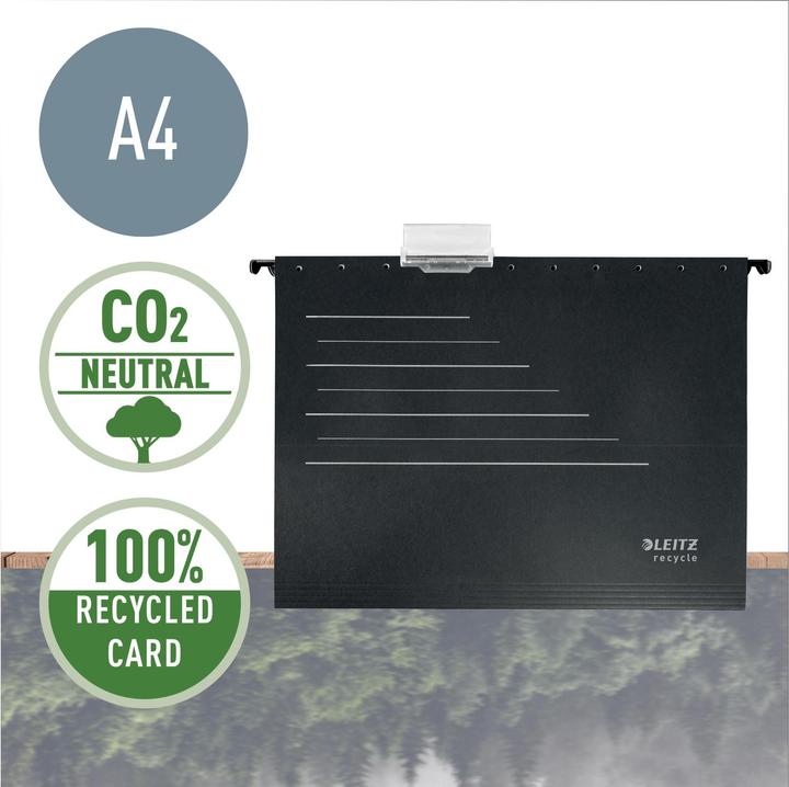 Actual product image Leitz Suspension files ALPHA® recycle 1921 black (A4, 10 x)