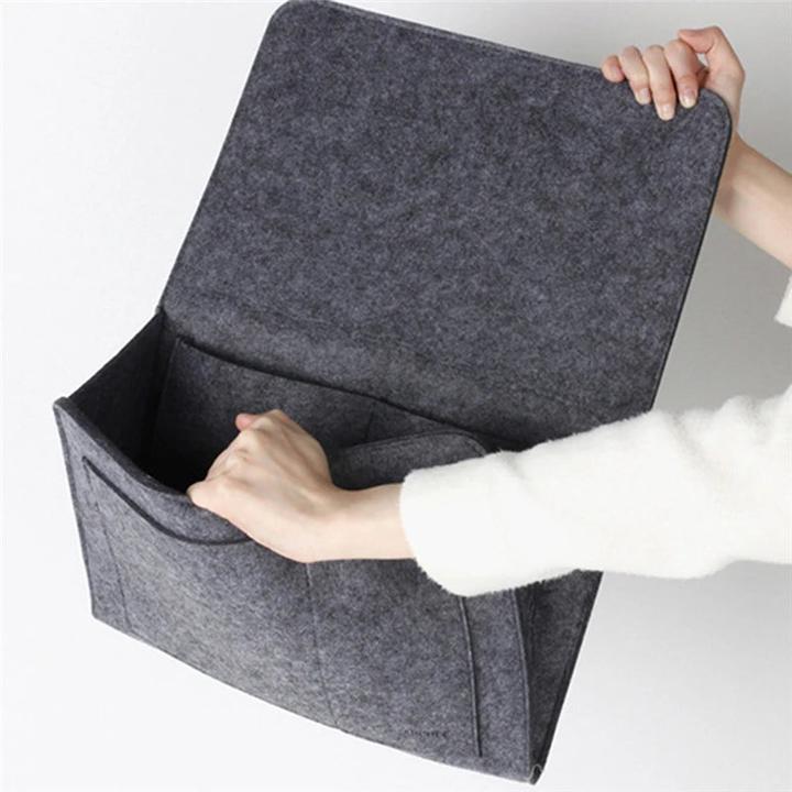 Image du produit Alopini 1pc feutre sac de rangement de chevet accrocher le stockage organisateur lit titulaire sacs
