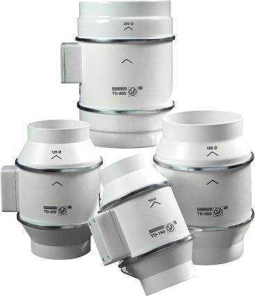Thermorex Ventilatore da condotto THERMEX TD 350/125 Scandic, ø125 mm, portata d'aria 360/280 m³/h a 0 Pa