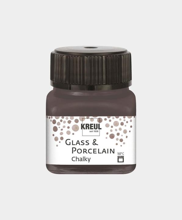 Actual product image Kreul Glass & Porcelain Chalky, porcelain and glass paint (Volcanic Gray, 20 ml)