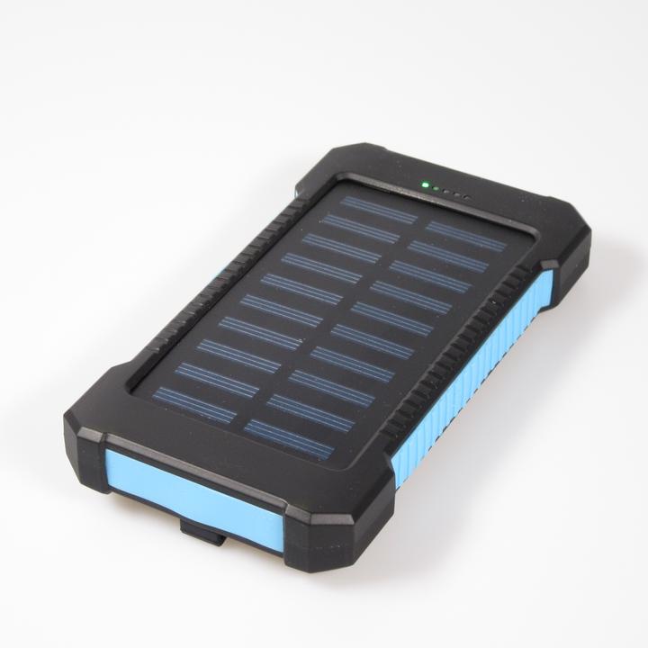 Actual product image PhoneLook Batterie externe étanche 10000mAh Power Bank avec panneau solaire & LED (10 W)