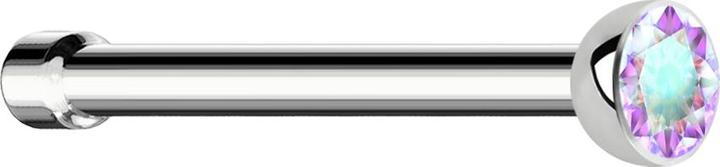 Produktbild Star Piercing Nasenstecker gerade silber mit Kristall multicolor (Chirurgenstahl 316L, ohne Messing)