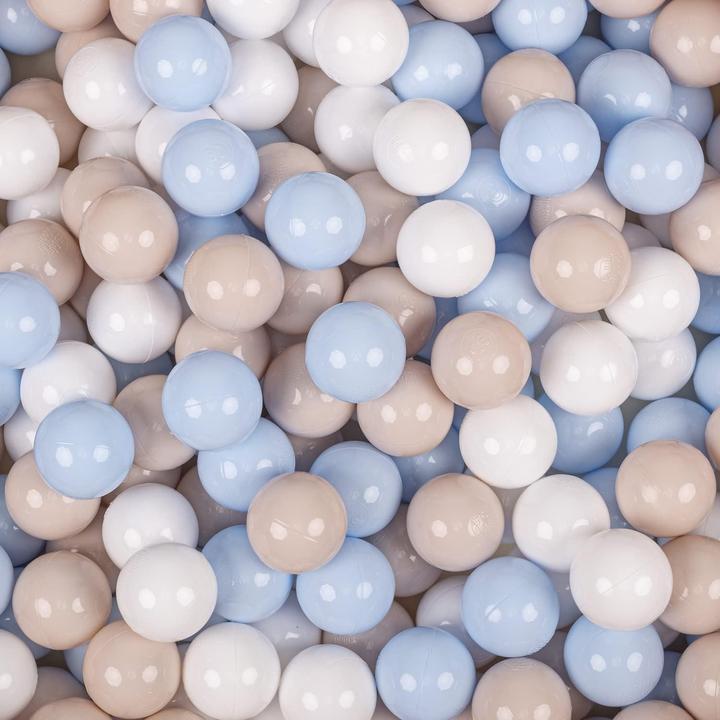 Milkii Bälle für Bällebad 100 Stk. & Aufbewahrungstasche, ∅ 7cm, Pastellblau