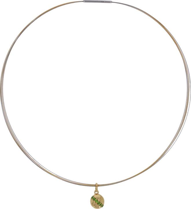 Actual product image Xen Omegareif bicolour 5-row with pendant chrome diopside (Stainless steel, 45 cm)