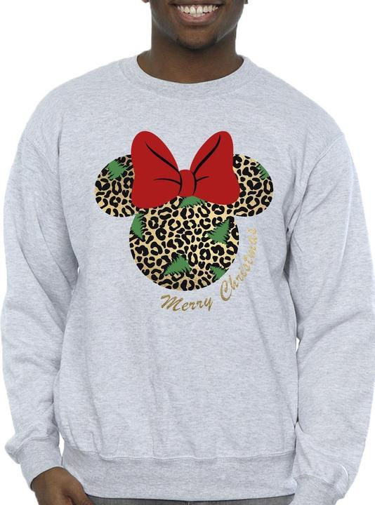 Actual product image Disney Mens Minnie Mouse Leopard Christmas Sweatshirt (3XL)