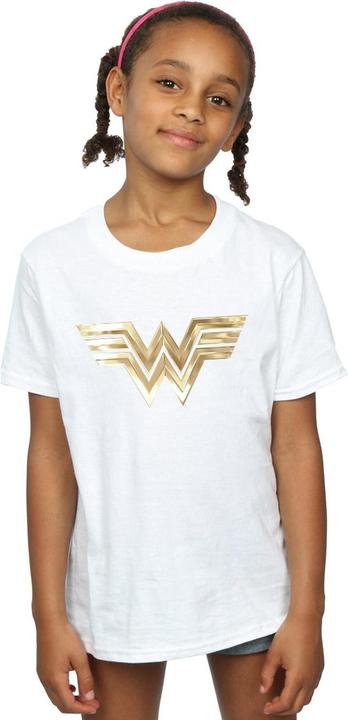 Actual product image Girls Wonder Woman 84 Gold Emblem Cotton T-Shirt (116)