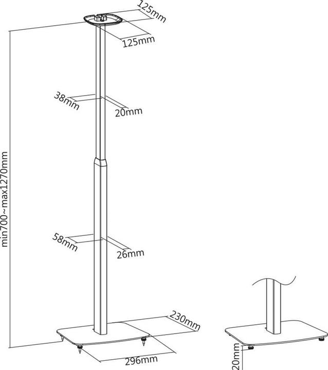 Actual product image myWall HS11L (1 pair, Stand, Height-adjustable)