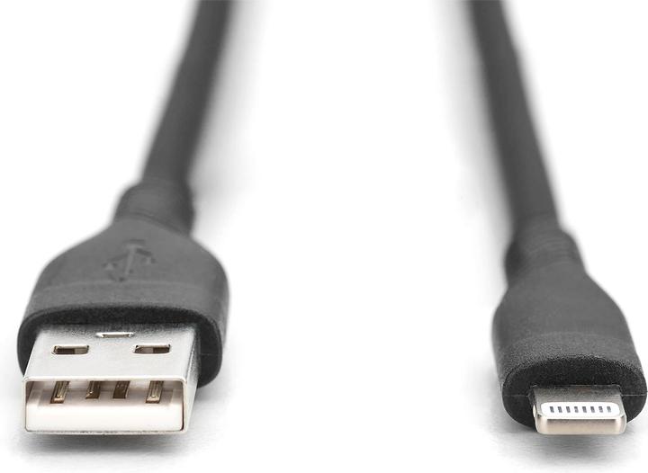 Immagine prodotto Digitus Cavo di collegamento in silicone Lightning, USB-A - Lightning 0,5 m, nero (0.50 m, USB 2.0)