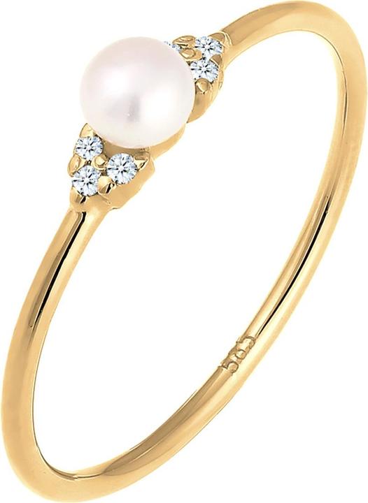 Immagine prodotto Elli DIAMANTI Anello di fidanzamento Diamante perlato (0,03 ct.) Oro giallo 585 (54, 585/14 K Oro)