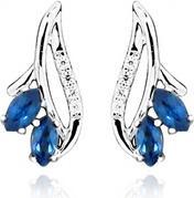 Produktbild Silver Cat Fashion earrings with zircons and sapphire crystal SC386