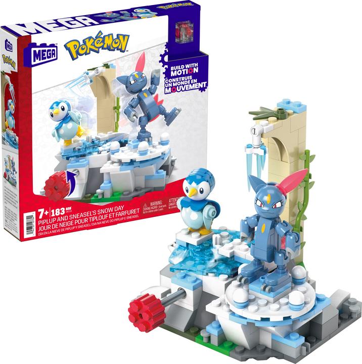 Actual product image Mega Construx Pokémon Piplup and Sneasel's Snow Day