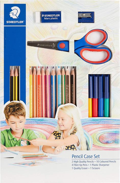 Image du produit Staedtler Set d'écriture, 19 pièces, ciseaux de bricolage inclus pour remplir une trousse d'écolier (Multicolore, 19 x)