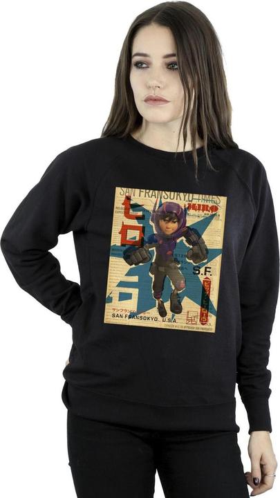 Immagine prodotto Disney Big Hero 6 Baymax Hiro Newspaper Felpa Donna (S)