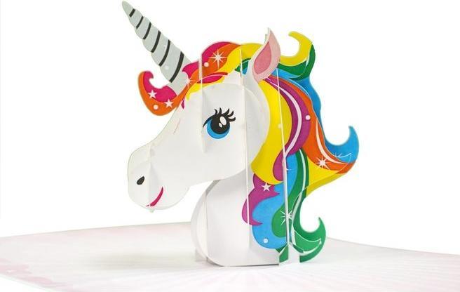 Immagine prodotto MU Classic Biglietto d'auguri 3D Pop-Up per il compleanno - Unicorno (1 pz.)