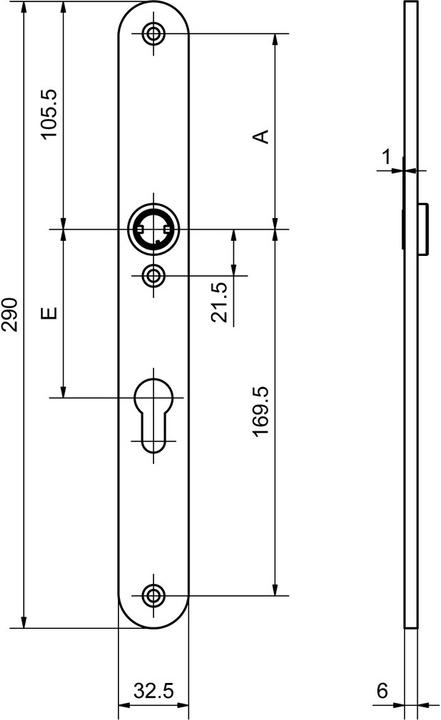 Actual product image Glutz Door handle half set Savannah 50661/52197 (Door set)
