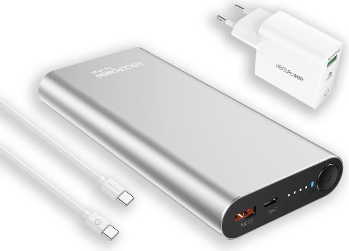 Image du produit RealPower Banque d'alimentation PB-20000 PD Pro + 65 watts USB C Charge (20000 mAh, 100 W, 72 Wh)
