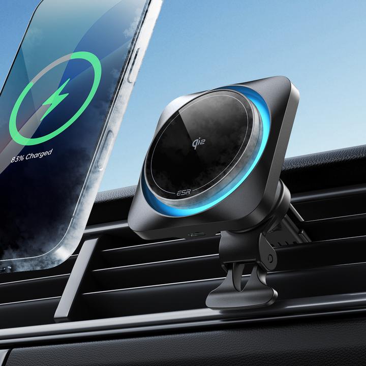 Actual product image ESR HaloLock CryoBoost MagSafe Car Mount Wireless Charger