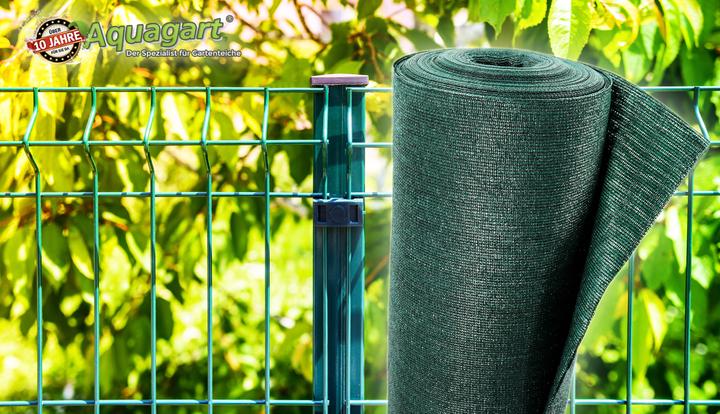 Actual product image Aquagart 25m Schattiernetz Zaunblende Tennisblende Windschutznetz Sichtschutzzaun 150g 2m (2500 cm)
