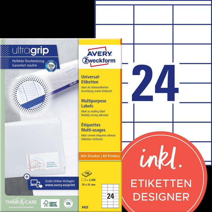 Actual product image Avery universal labels