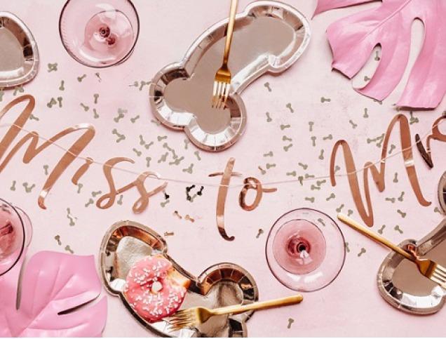 Actual product image Partydeco Same penis forever party plate in rose gold