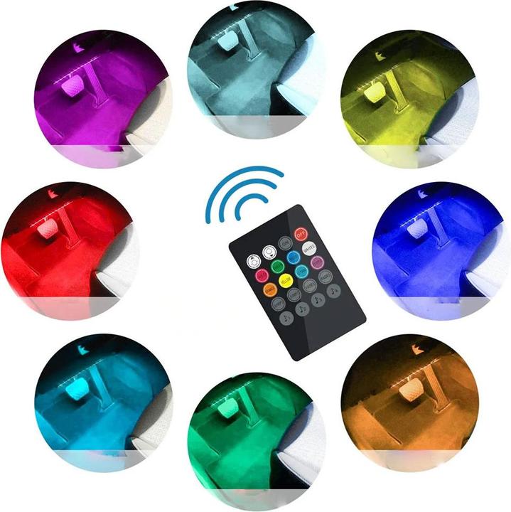 Immagine prodotto Werkstein Auto Lichtstreifen RGB Fussraumbeleuchtung mit Sound Control 4er Set