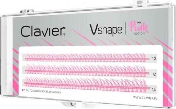 Actual product image Clavier Vshape tufts of eyelashes Pink (Artificial eyelashes)
