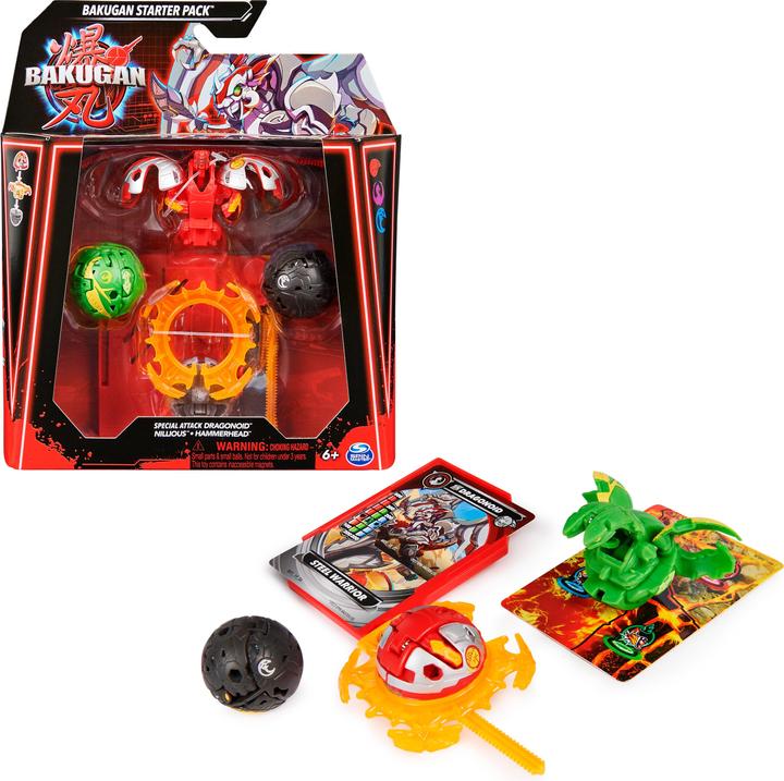 Produktbild Spin Master Bakugan 2023 Starter Pack mit 3 Bakugan (inkl. 1 Special Attack Dragonoid, 2 Core Balls (Nillious un