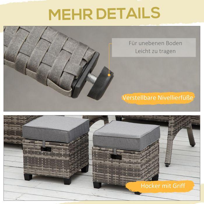 Produktbild Swisshandel24 Luxus Polyrattan Gartenmöbel Set für 7 Personen Gartengarnitur Loungemöbel mit Beistelltisch Sitzkis