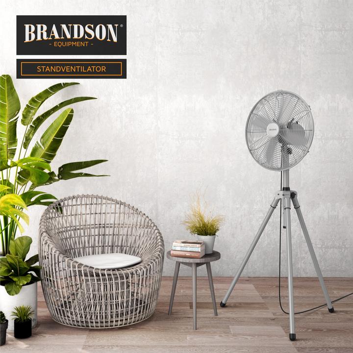 Immagine prodotto Brandson Ventilatore a piedistallo 49cm Ø, ventilatore 60W, treppiede, alloggiamento in metallo, ventilatore (64 dB)