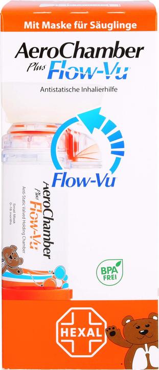 Actual product image Sandoz AeroChamber plus Flow-Vu with mask for babies, 1 pc. Inhalation aid