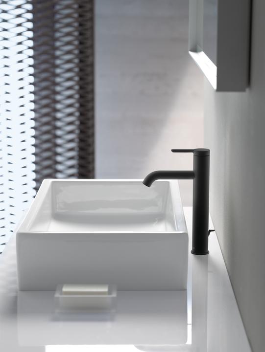 Produktbild Duravit Einhebel-Waschtischmischer C.1 L m Zugstangen-Ablaufgarnitur schwarz matt