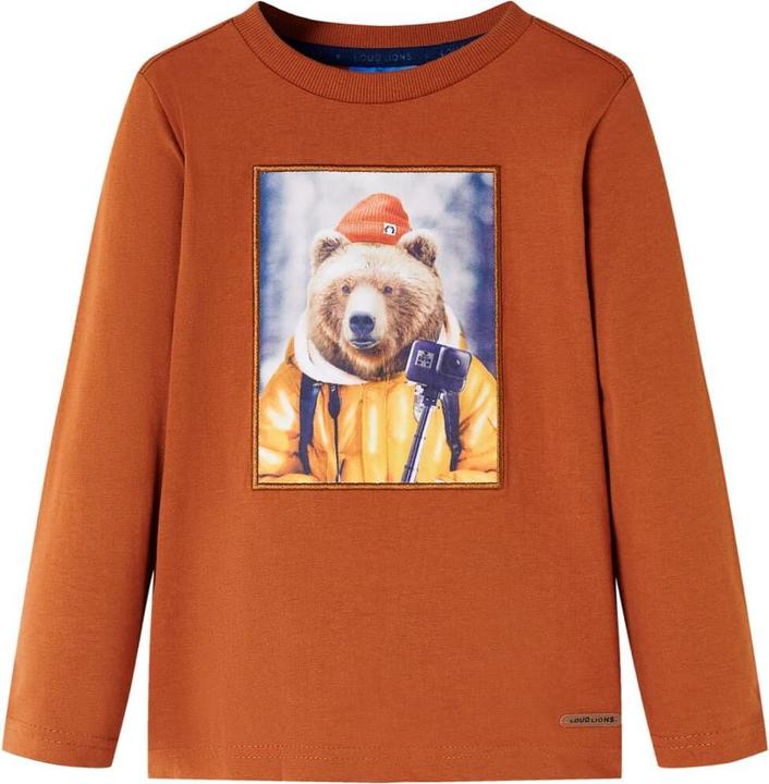 Produktbild VidaXL Kinder-Langarmshirt Dunkelorange 128,Material: 100 (128)