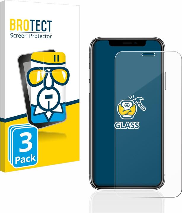 Actual product image BROTECT Armoured tempered glass screen protector (3 Piece, Apple iPhone X)
