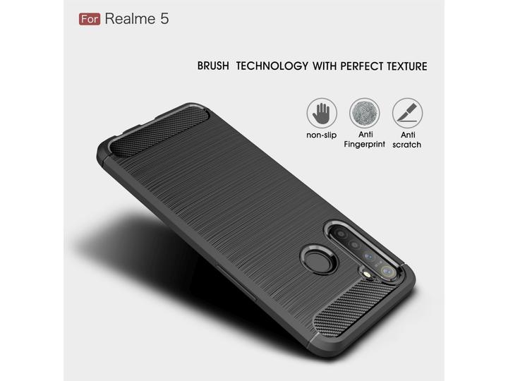 Actual product image Screenguard Realme 5 Cover Carbon Brushed Soft TPU (Realme 5)