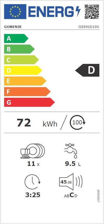 Energy Label Gorenje GS 541D10 X