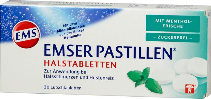 Emser Pastilles Throat Tablets with Menthol sugar-free, 30 pcs. tablets (30 Piece)