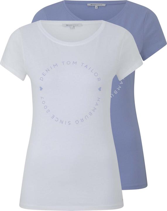 Actual product image Tom Tailor Shirt Basic-T-Shirt im 2-Pack mit Rundhalsausschnitt und Logo-Print in Loose Fit (S)