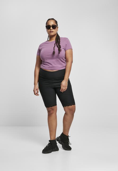 Immagine prodotto Urban Classics Pantaloncini da ciclista a vita alta a costine con orlo in pizzo (4XL)