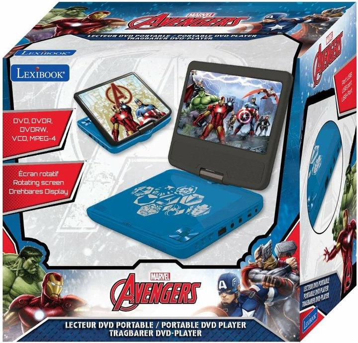 Produktbild Lexibook Tragbarer DVD Player im Avenger Design, mit 7 Zoll Display, USB Anschluss und Kopfhörer (Tragbarer DVD-Player)