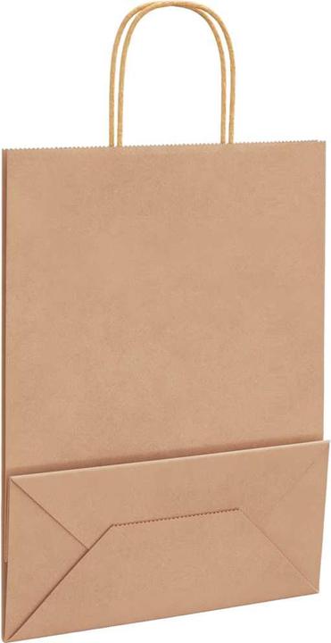 Actual product image VidaXL Kraft paper bags 50 pcs. with handle brown 26x12x35 cm paper bag (Gift bag, 50 x)