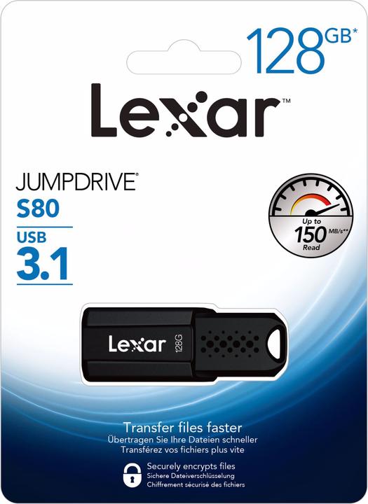 Actual product image Lexar JumpDrive S80 (128 GB, USB-A, USB 3.1)
